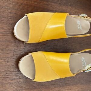 Dansko Bright Yellow Leather Sandals